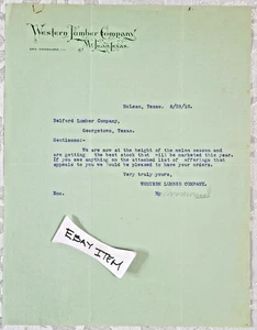 1910 McClean, Texas adv. LETTERHEAD WESTERN LUMBER COMPANY George Woodword - Picture 1 of 3