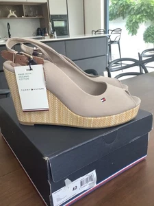 Tommy Hilfiger iconic Elena slingback sandle beige colour size 40 - Picture 1 of 3