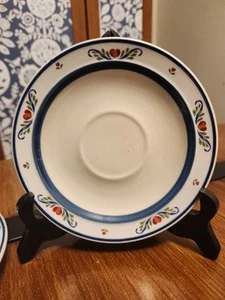 VTG Teinshan Stoneware- Folk Dance- Set Of 5 Dessert Plates - Picture 1 of 7