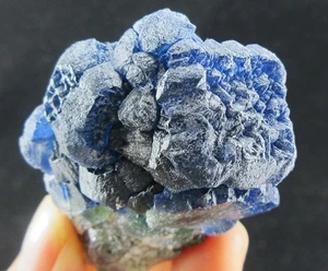 95g blue blueberry Fluorite&Quartz crystal mineral specimen,Inner Mongolia,China - Picture 1 of 9