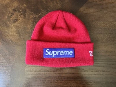 Supreme FW17 New Era коробка логотип Beanie «красный/фиолетовый» - Изображение 1 из 3