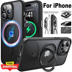 Stoßfest Ring Ständer Matt Magsafe Hülle für iPhone 17 16 15 Pro Max 14 13 Plus - Bild 1 von 10