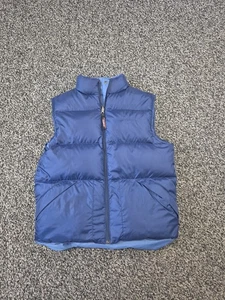 LL Bean Puffer Vest Mens Small Goose Down Full Zip Reversible Hiking Outdoors - Picture 1 of 11