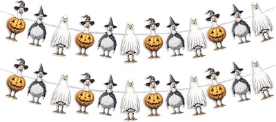 Feliz Halloween Banner Interior - Decoraciones Fiesta Halloween Exterior - Guirnalda  Foto 1 de 4