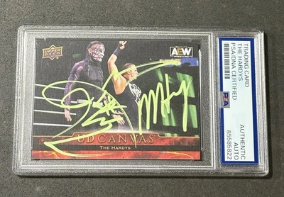 HARDY BOYZ 2024 UPPER DECK AEW CANVAS SIGNED AUTOGRAPHED CARD PSA/DNA CERTIFIED - Image 1 of 2