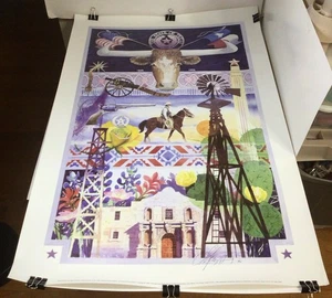 The State Of Texas The State Poster Print Signed Gary Havard 24 Inch x 36 Inch - Picture 1 of 22
