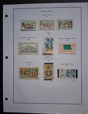 Estampillas de Costa de Marfil 1961-63 como nuevas NH/H de enorme colección de estampillas liquidación África Foto 1 de 4