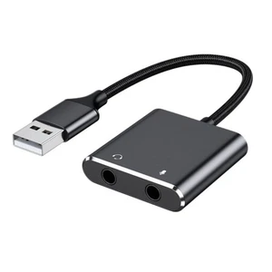 USB Sound Card with 3.5mm Headphone Port USB to 3.5mm Adapter Stereo External - Picture 1 of 8