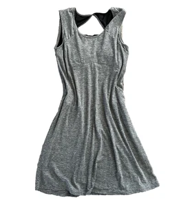 prana womens active dress large gray sleeveless yoga hiking travel built in bra - Picture 1 of 6