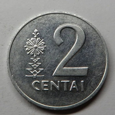 Lithuania 2 Centai 1991 Aluminum KM#86 UNC - Image 1 of 2