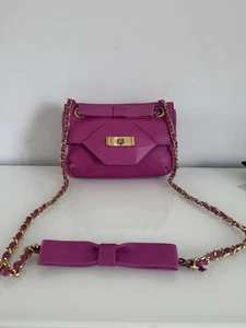 MODALU LONDON Mulberry Leather chain CrossBody Shoulder Purse handbag Small - Picture 1 of 11