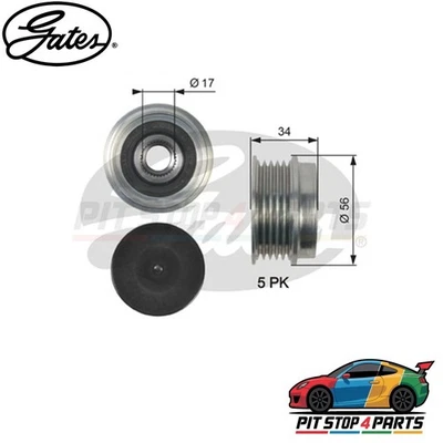 Gates OAP7127 Alternator Freewheel Clutch Fits Volvo S40 2004-2010 30667980 - Image 1 of 4