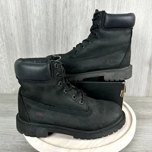 Timberland Kinder 6-inch Premium Leder Wasserdicht Stiefel Schwarz Gr. 4 Junior Nubuk - Bild 1 von 10