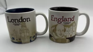Starbucks LONDON & ENGLAND Collector Series Mini Demitasse Espresso 3 oz Mugs - Picture 1 of 9