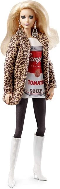 Mattel DKN04 Barbie Andy Warhol Campbell's Soup Fashion Doll