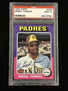 1975 TOPPS #378 DERREL THOMAS PSA 9 MINT PADRES - Picture 1 of 2