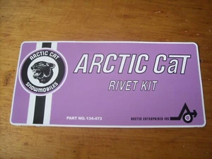 Vintage RARE 1970 ARCTIC CAT Snowmobile Metal Rivet Kit DECAL - Picture 1 of 4