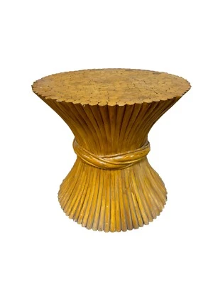 McGUIRE SHEAF OF WHEAT RATTAN BAMBOO END TABLE BASE ~ VINTAGE MCM 1970 - Image 1 of 4