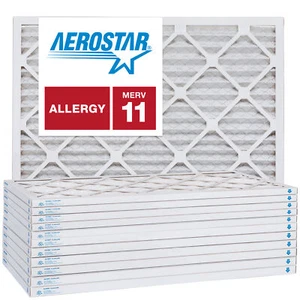 14x14x1 AC and Furnace Air Filter by Aerostar - MERV 11, Box of 12 - Picture 1 of 7