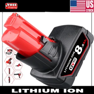 12V For Milwaukee M12 LI-ION XC 8.0Ah High Capacity Battery 12VOLT 48-11-2402 US - Picture 1 of 11