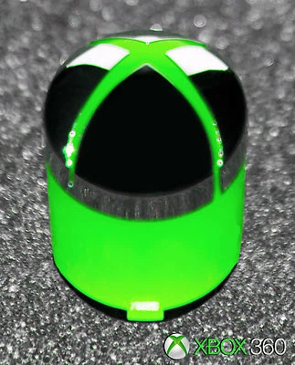 (x5) Genuine OEM Microsoft XBox 360 Controller Green & Chrome Home Guide Buttons - Image 1 of 2
