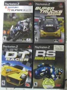 LOT OF 4 PLAYSTATION 2 GAMES SUPER TRUCKS DT RACER SUPERBIKES RS RIDING UNTESTED - Picture 1 of 3