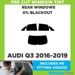 For Audi Q3 2016-2019 Pre Cut Window Tint Rear 0% Blackout Film - Picture 1 of 10