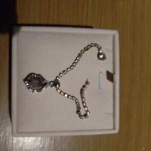 Lange Träne Halskette Silber und Lila Kristall mit Zirkonia (#135) - Bild 1 von 2