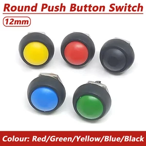 12mm Round Push Button Switch On Off Waterproof PBS-33B Self Reset Button Switch - Picture 1 of 11