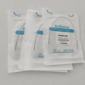 10 Packs Dental Stainless Steel Rectangular Arch Wire Coated Teeth White Color - Picture 1 of 8