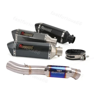 Modified Exhaust Muffler Mid Link Pipe 370MM Tips Silencer For 790 ADV 2020-2023 - Picture 1 of 15