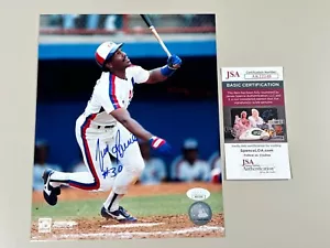 Archivo fotográfico firmado por Tim Raines 8x10 JSA certificado de autenticidad de la corte Montreal expone a los Yankees Medias Blancas - Imagen 1 de 4