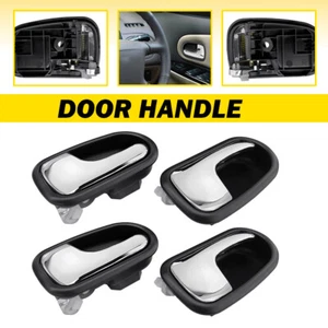 4x Inner Door Handle Grey/Chrome For Mazda BJ 323 or Ford KN KQ Laser 1998-2003 - Picture 1 of 12