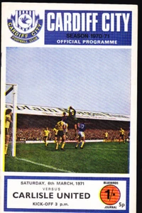 1970/71 CARDIFF CITY V CARLISLE UNITED 06-03-1971 Division 2 - Picture 1 of 1
