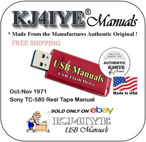 SONY TC-580 SERVICE & OWNER'S MANUALS Reel Tape Recorder Deck - KJ4IYE - Picture 1 of 12