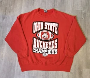 Vintage Ohio State Buckeyes Crewneck Sweatshirt 2XL Red Distressed 2002 Champion - Bild 1 von 13