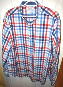 Crown & Ivy Blue/Red Striped Stretch Fit Mens Size XXL Plaid - Picture 1 of 3