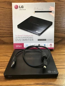 LG Model SP60 Ultra Slim Portable DVD CD Writer- Mac -Windows - Afbeelding 1 van 8