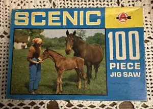 Vintage Arrow Scenic The Foal Jig-Saw Puzzle Original Box 100 Pieces Free Post - Picture 1 of 9