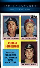 1984 Topps #5 Dave Righetti / Bob Forsch / Mike Warren HL NM