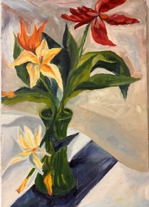 Evelyn McCorristin Peters Painting Of Lillies, Sarasota Artist, Original - Picture 1 of 7