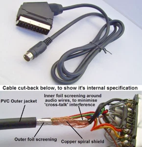 RGB Scart Lead for Sega MegaDrive 2 Games Console (quality screened cable) NEW - Picture 1 of 12