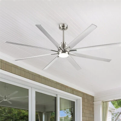 72in Modern Smart Brushed Nickel Ceiling Fan DC Motor Silver Blades w/APP Remote - Image 1 of 4