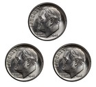 1946 P D S Roosevelt Dime Year set Choice / Gem Bu Us 3 Coin lot