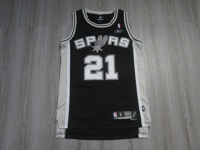Vintage Reebok San Antonio Spurs Tim Duncan Jersey Pre Owned Black NBA - Image 1 of 4