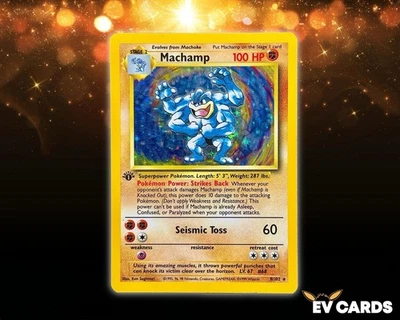 Pokemon TCG - Machamp 8/102 Holo Rare 1st Editon Base Set WOTC Vintage Card - Image 1 of 3