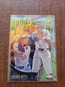 2025 Topps Chrome Fortune 15 Mookie Betts #F15-5 - Los Angeles Dodgers - Picture 1 of 4