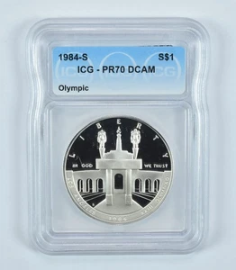 1984-S Olympics Commemorative Silver Dollar PR70 DCAM ICG *6767 - Picture 1 of 5