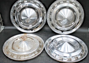4pc 15" CHEVY Pointed Wheel Covers Hub Caps 1955 1956 Bel Air Chevrolet OEM Vtg - Picture 1 of 7