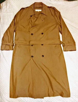 PERRY ELLIS Vintage 80’s 1 1/2 Breasted Trench Coat with Zip Out Lining Size 44L - Image 1 of 4